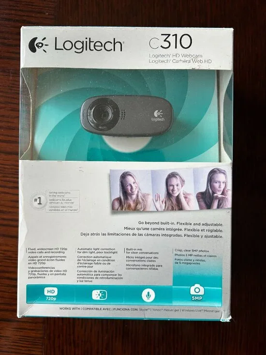 Logitech C310 HD Webcam with Built In Mic - Picture 1 of 9